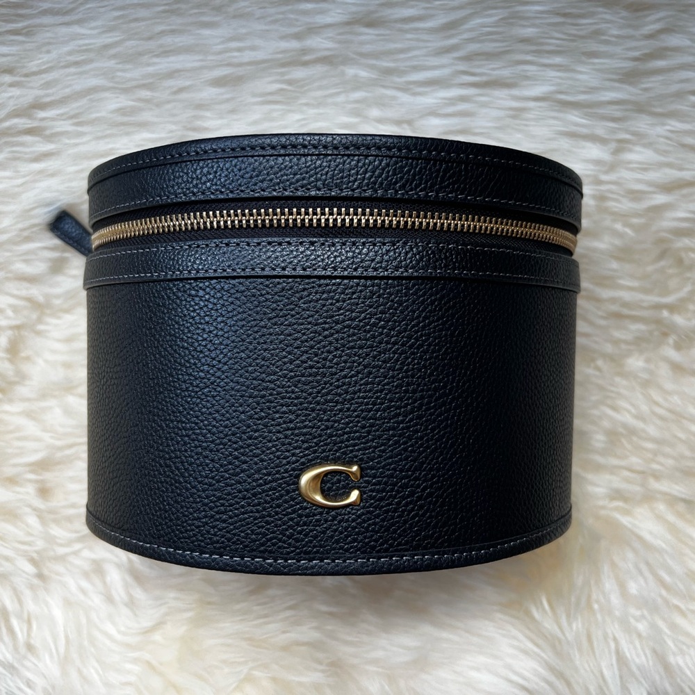 Coach Black Cosmetic Bag with Gold Accents